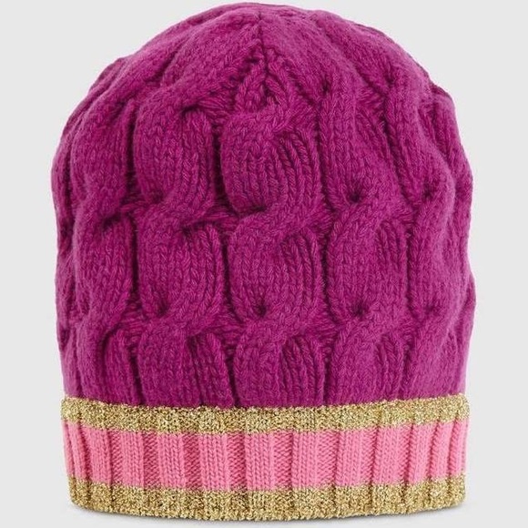 Gucci metallic knit beanie Purple main image 4